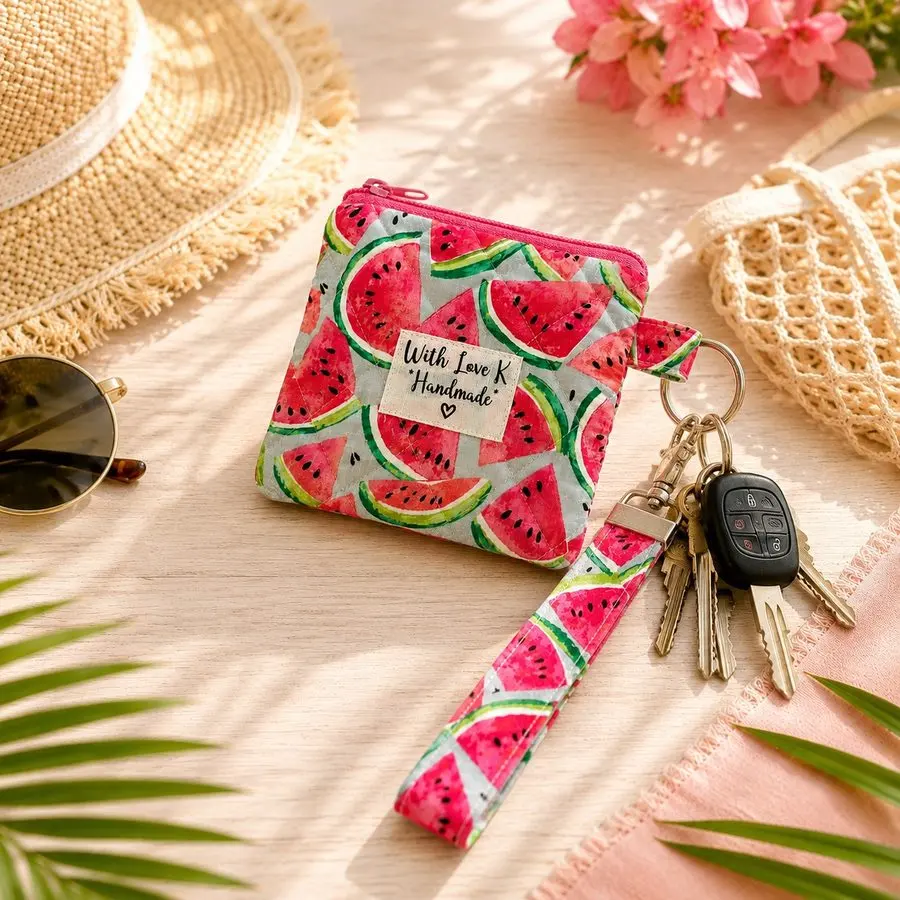 Matching coin purse and keychain set