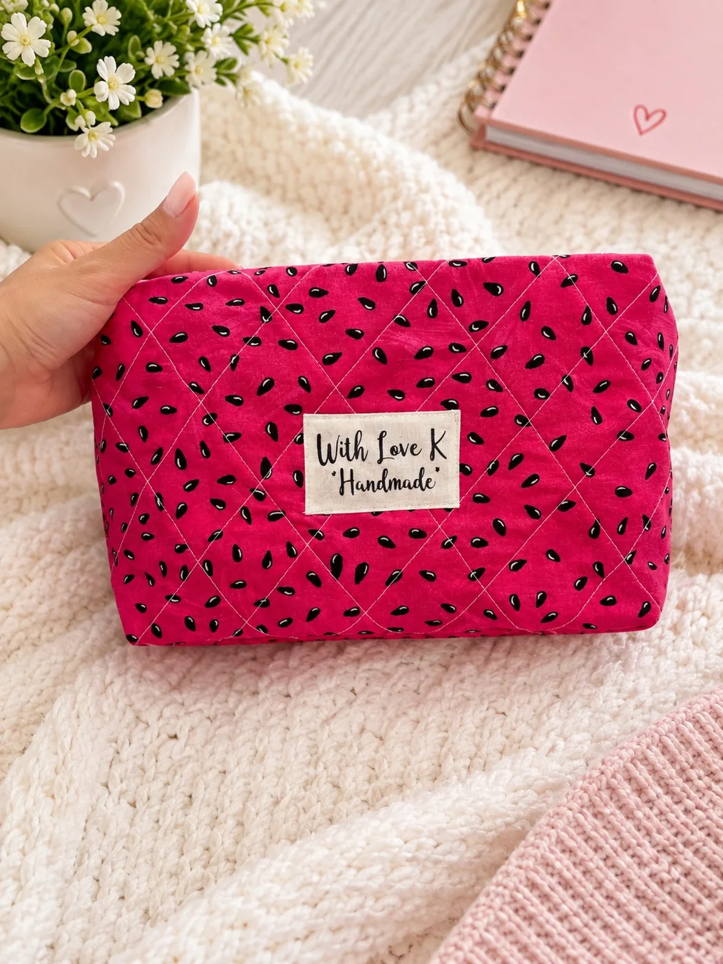 Perfectly Imperfect watermelon makeup bag