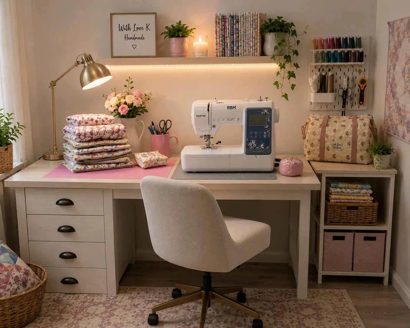 With Love K sewing workspace