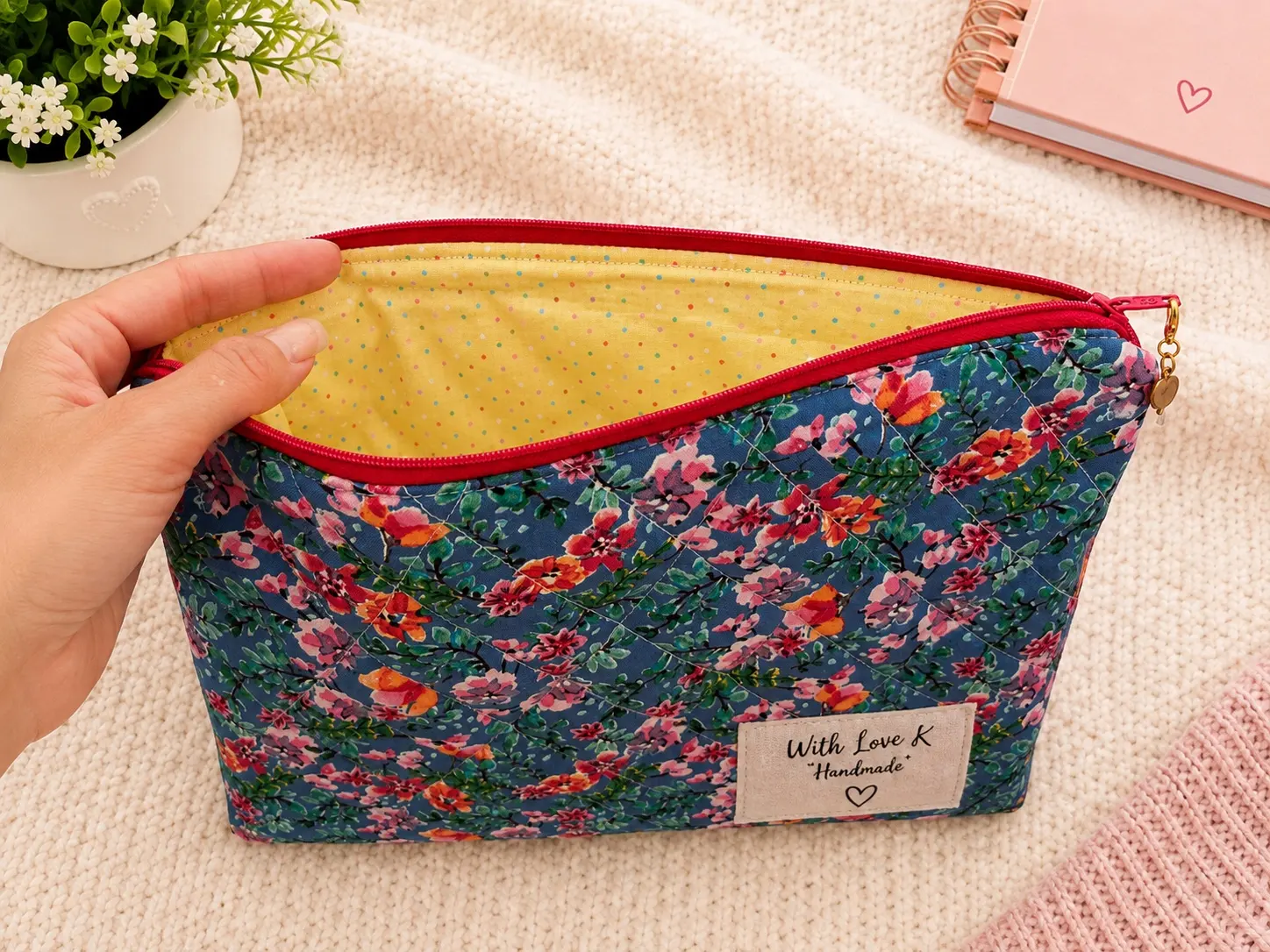 Blue Floral Book / iPad Sleeve photo 2