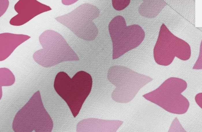 Pink Hearts fabric swatch