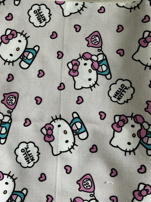 Hello Kitty Phone Hearts fabric swatch