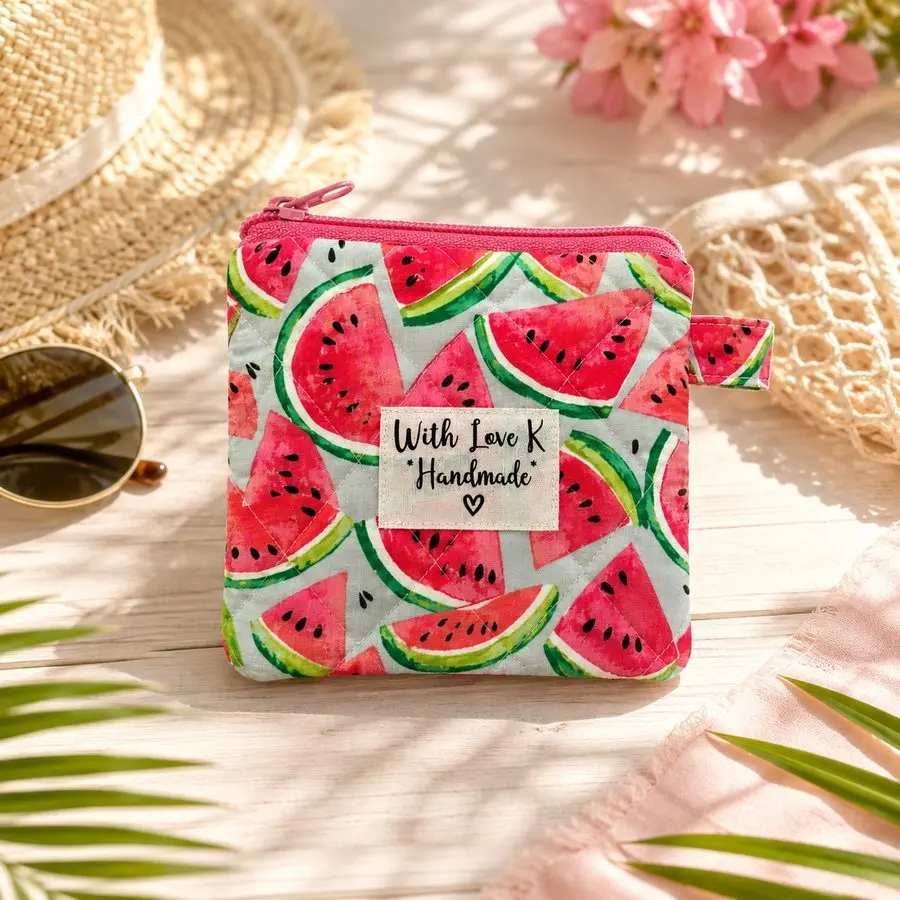Watermelons coin purse front view